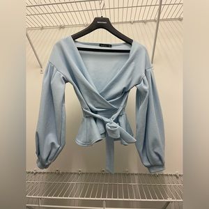 Blue peplum-esque shirt